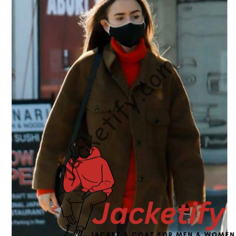 Lily Collins Emily in Paris Season 02 Brown Jacket