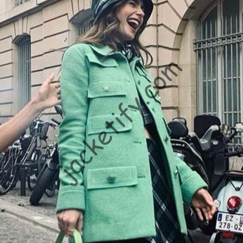 Emily in Paris Lily Collins Mid Length Coat