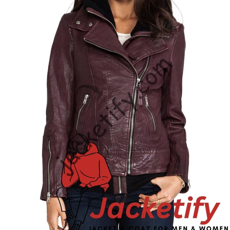 Once Upon a Time S04 Jennifer Morrison Burgundy Leather Jacket