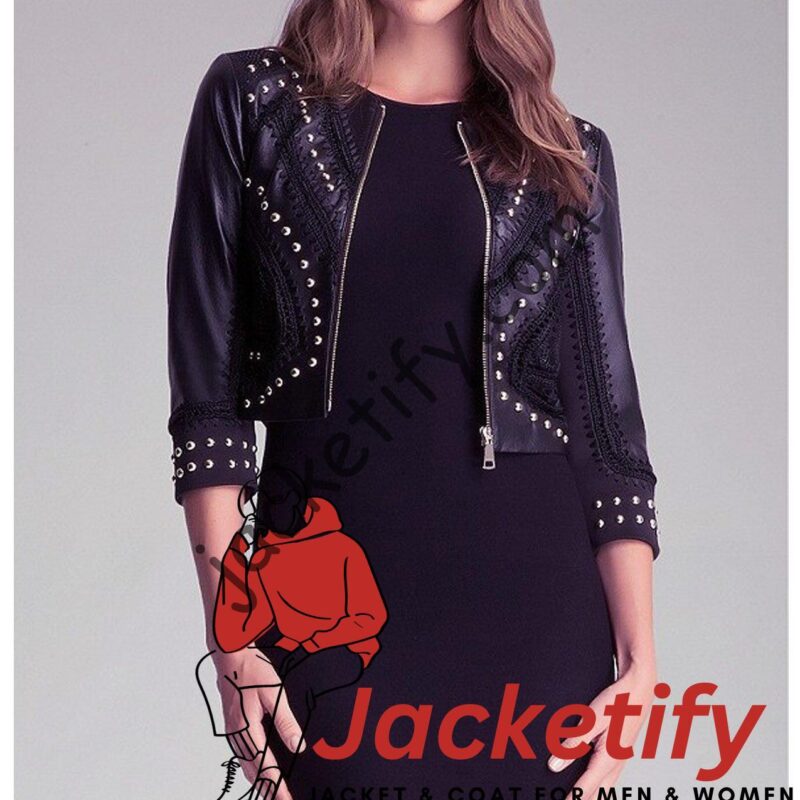 Eye Candy Kiersey Clemons Studded Leather Jacket