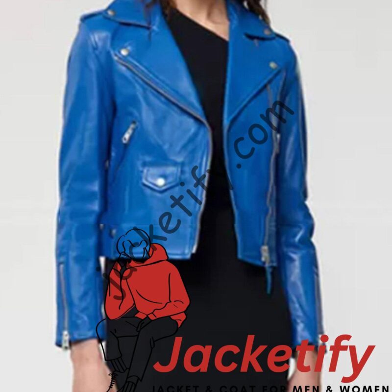 Nancy Drew  Leah Lewis Blue Leather Jacket