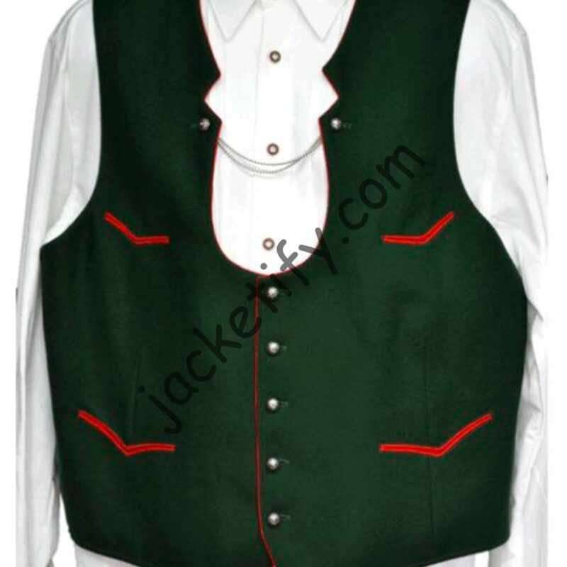 German V Pockets Green Vest
