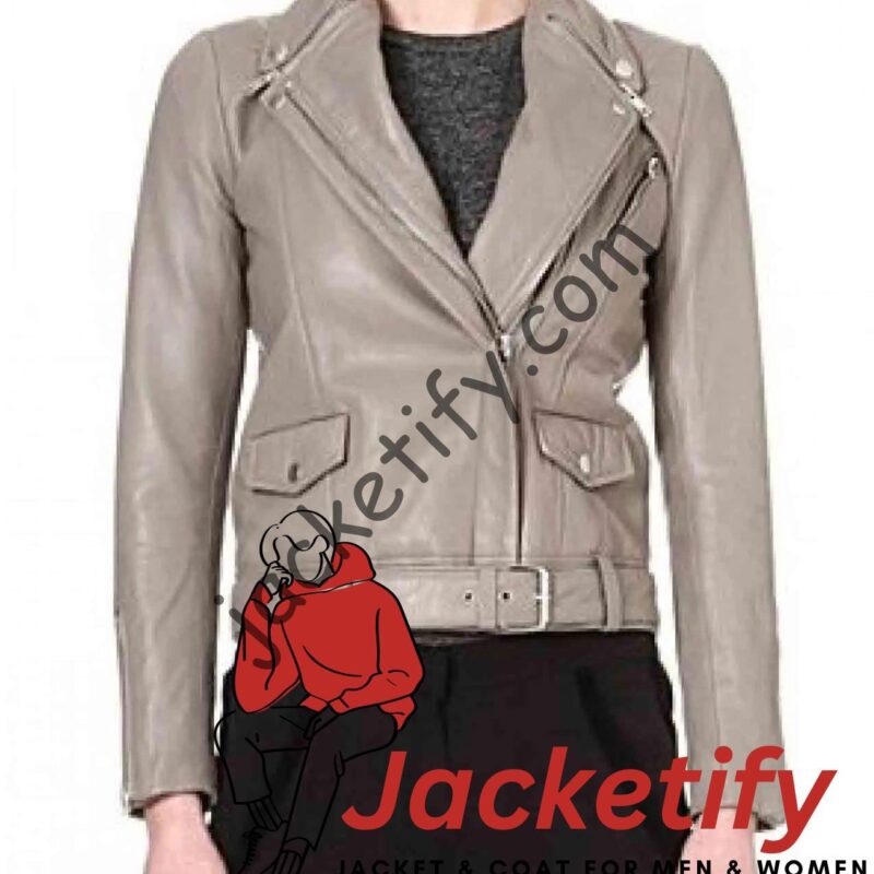 Pretty Little Liars S05 Ashley Benson Gray Leather Jacket