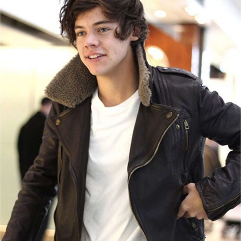 Motorcycle Harry Styles Brown Leather Jacket