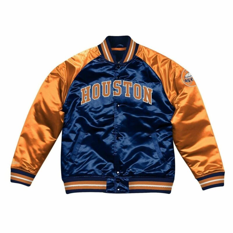 Houston Astros Blue and Orange Satin Jacket