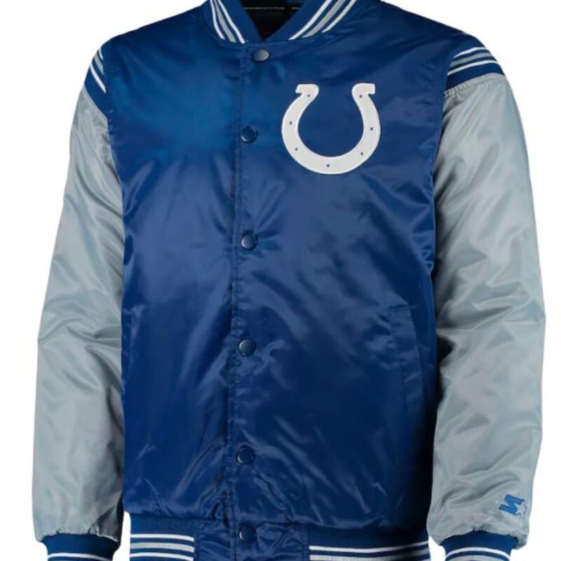 Starter Indianapolis Colts Grey and Blue Varsity Jacket