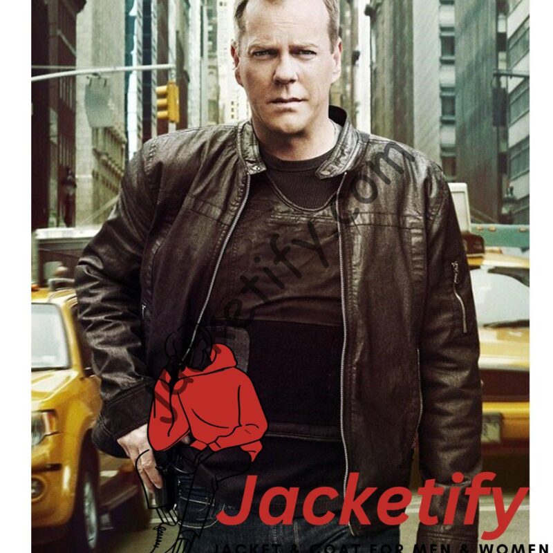 Kiefer Sutherland 24 Black Leather Jacket