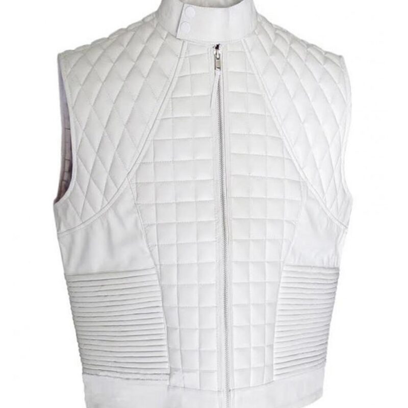 Justin Bieber White Leather Vest
