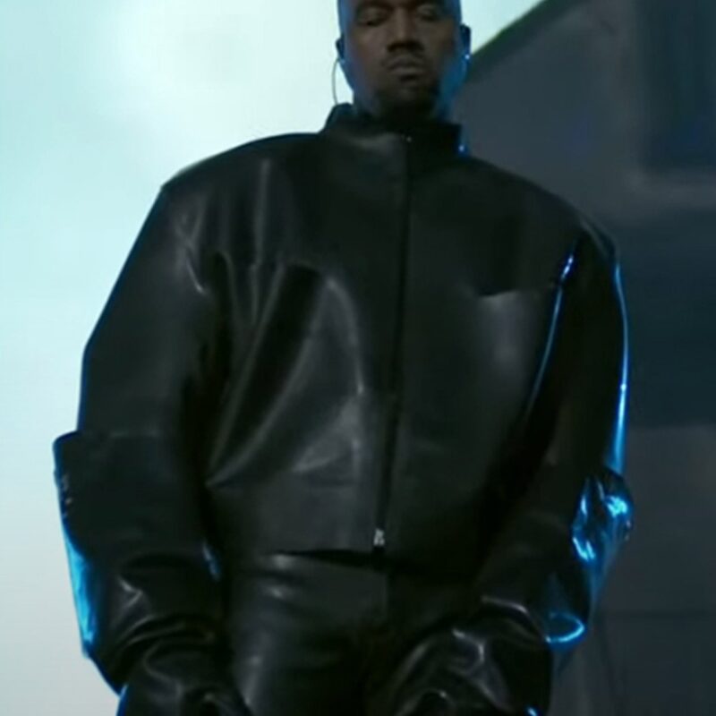 Donda 2 Kanye West Black Leather Jacket