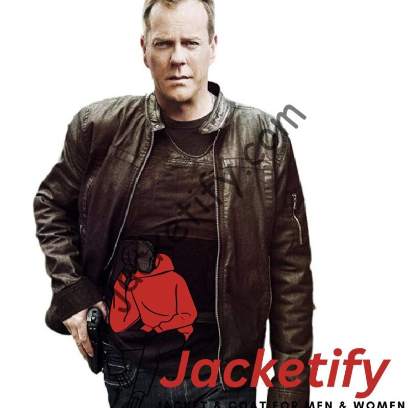 Kiefer Sutherland 24 Black Leather Jacket