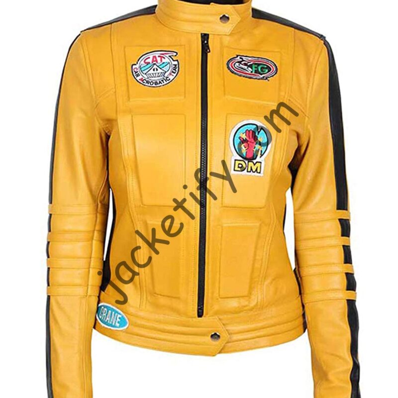 Uma Thurman Kill Bill Yellow Leather Jacket