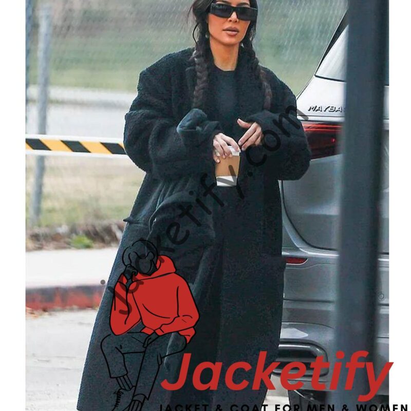 Kim Kardashian Sherpa Black Coat