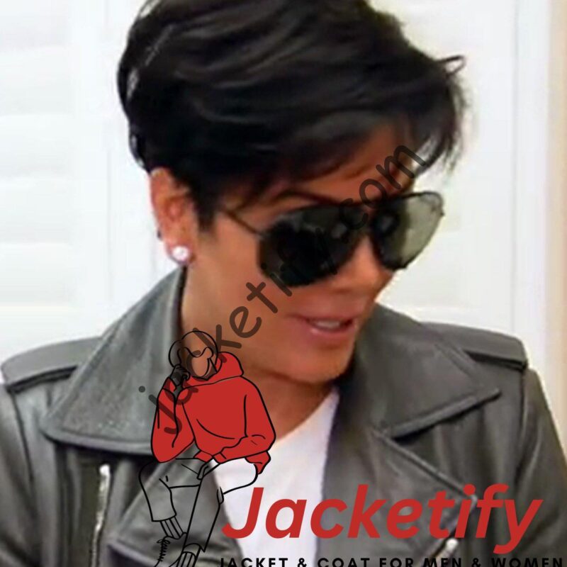 Kris Jenner KUWTK Season 9 Gray Leather Jacket