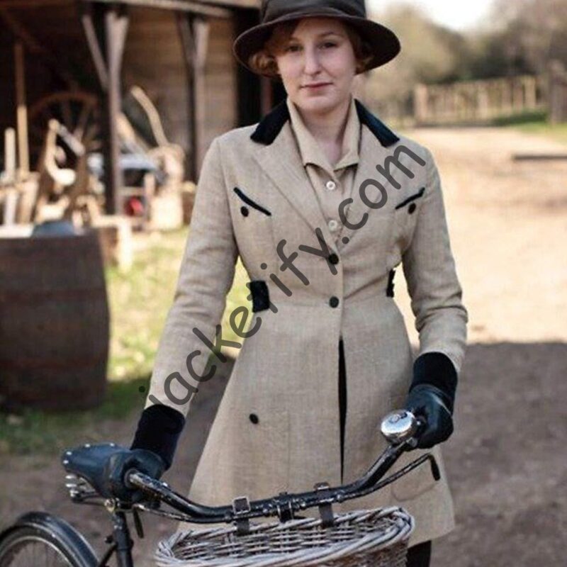 Laura Carmichael Downton Abbey A New Era Khaki Brown Coat