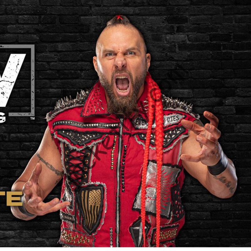 Lance Archer Spiked Red Leather Vest