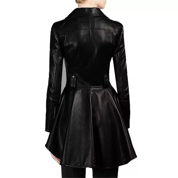 Women’s Black Peplum Leather Jacket