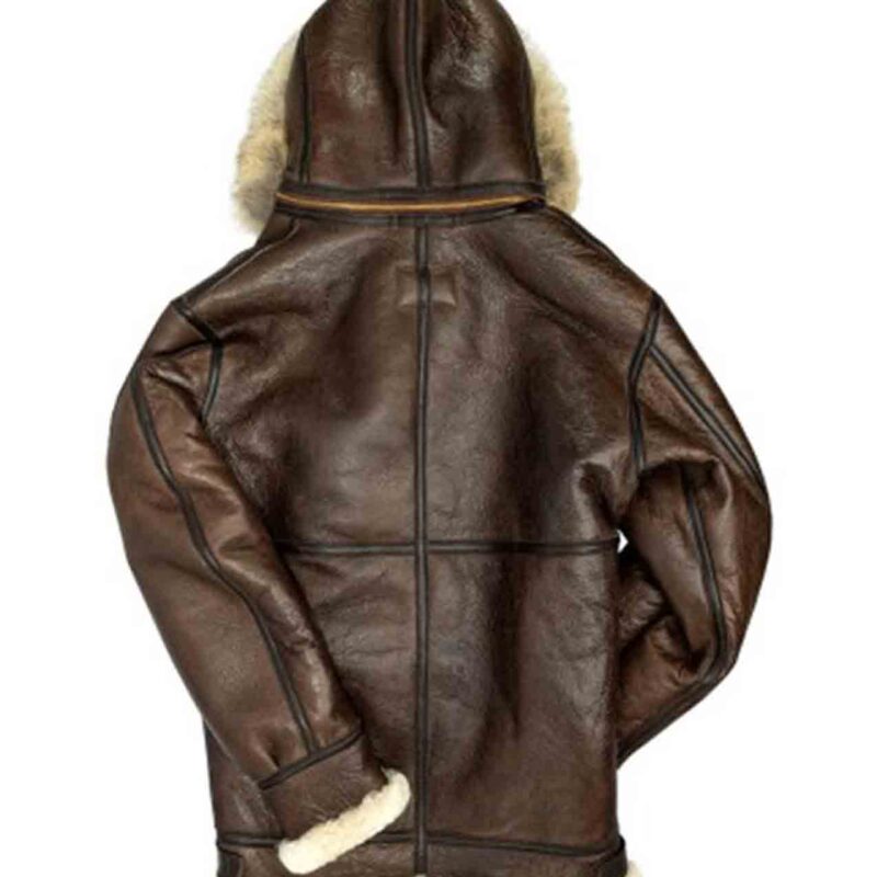 Men’s B3 Shearling Leather Jacket with Hoodie