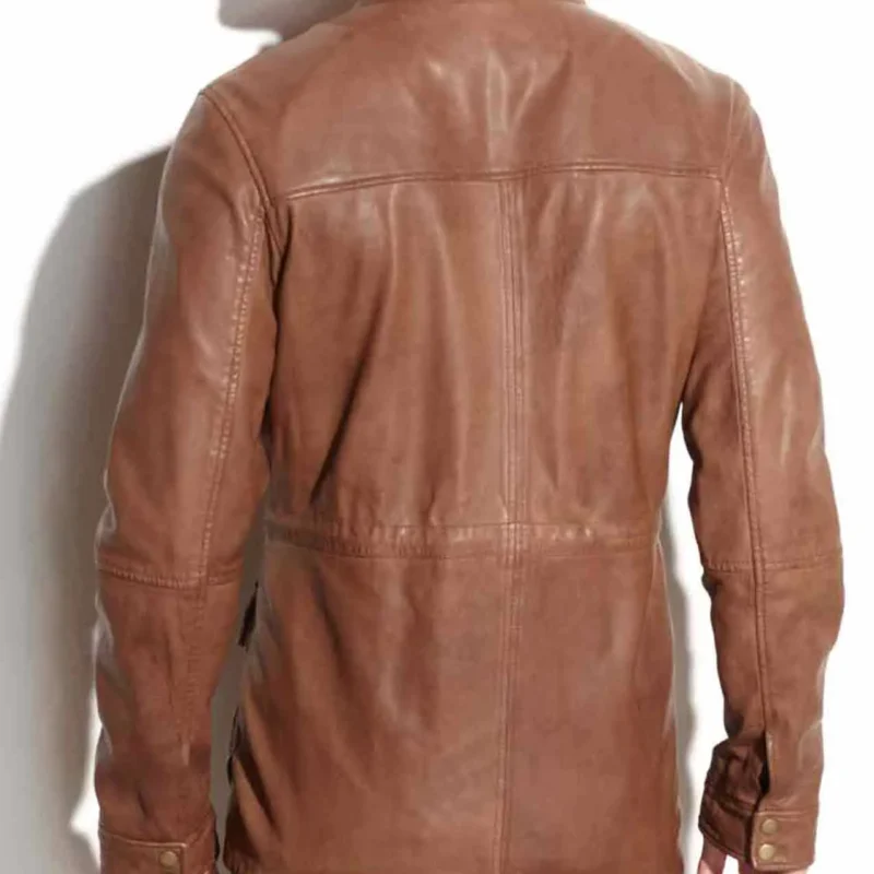 Men’s Motorcycle Four Pockets Vintage Brown Leather Jacket