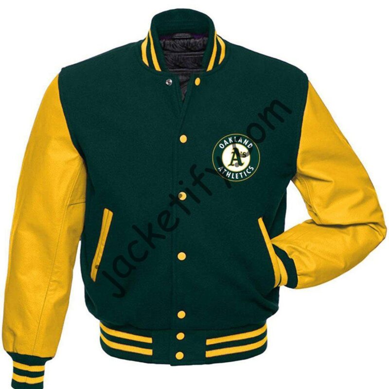 Oakland Athletics Varsity Yellow and Green Jacket