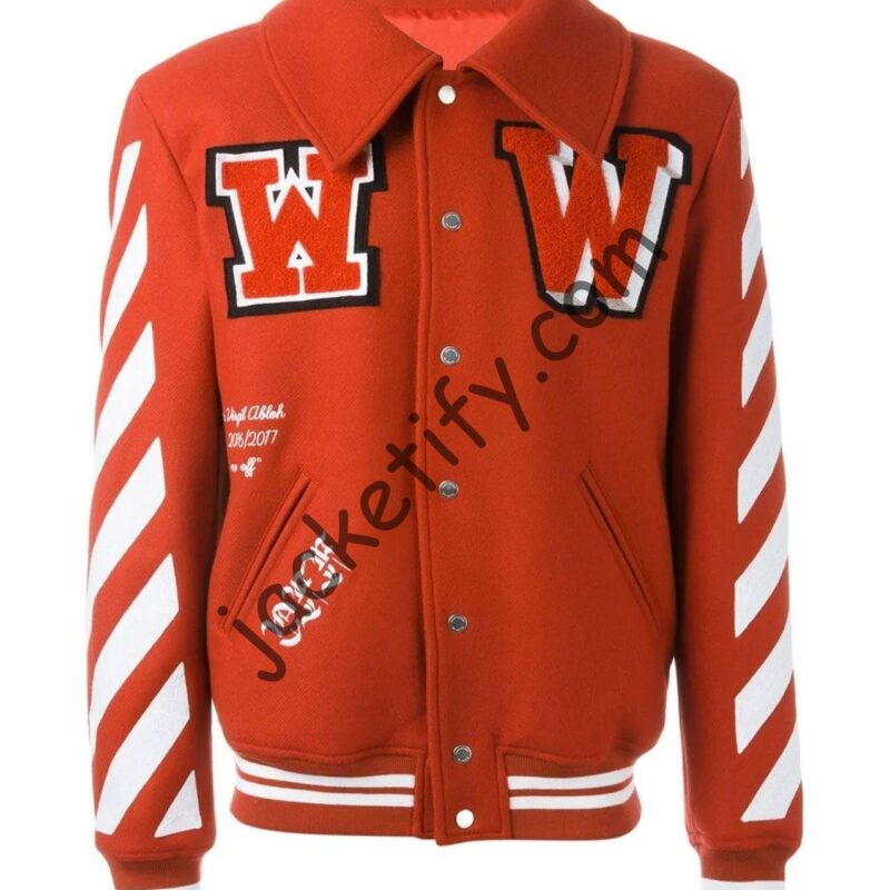 Off-White Virgil Abloh 2015 Varsity Jacket with Patches