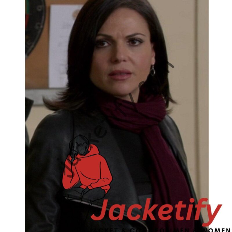 Once Upon a Time S03 Lana Parrilla Black Leather Jacket