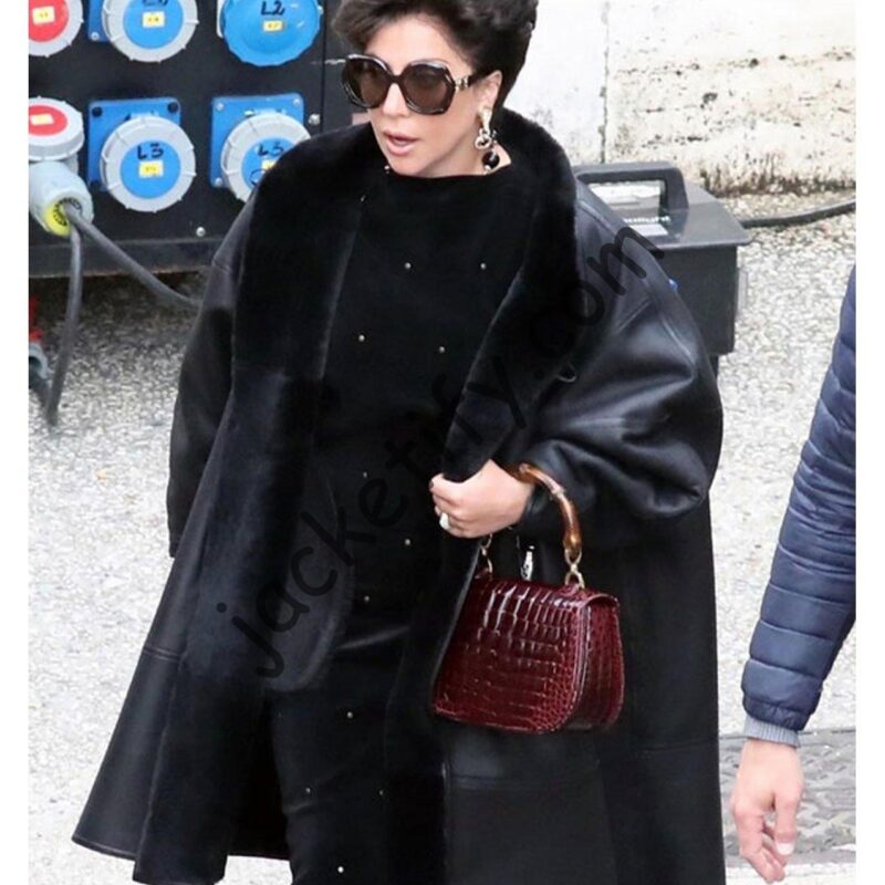 Lady Gaga House of Gucci Shearling Leather Jacket