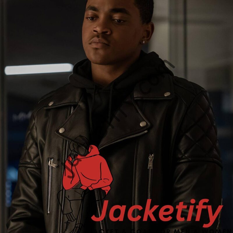 Power Book II Season 02 Michael Rainey Jr Black Biker Leather Jacket