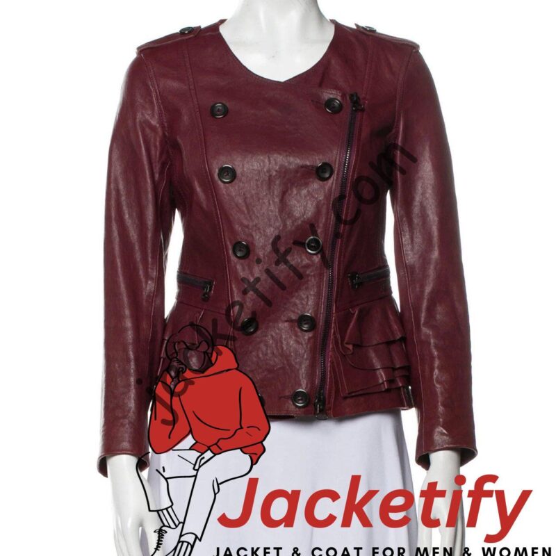 Nashville S02 Connie Britton Burgundy Leather Jacket