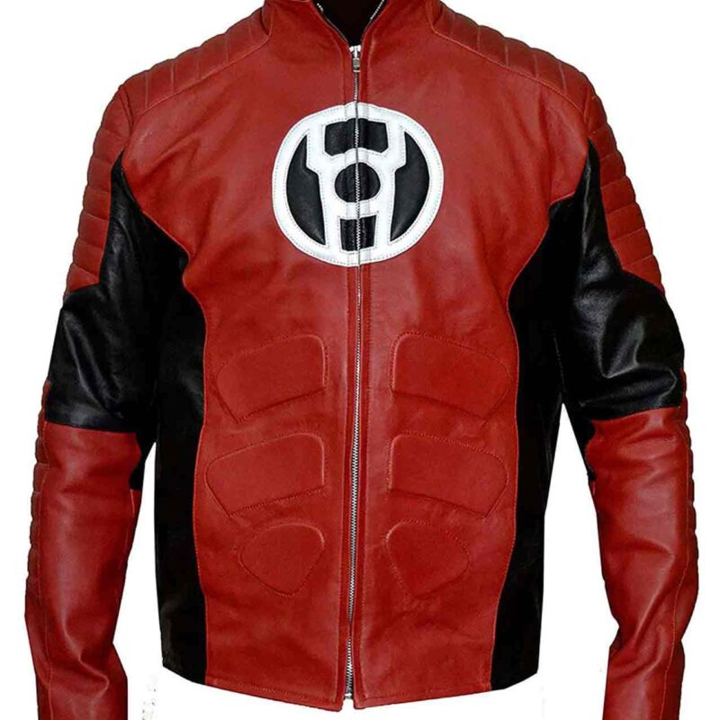 Red Lantern Biker Leather Jacket