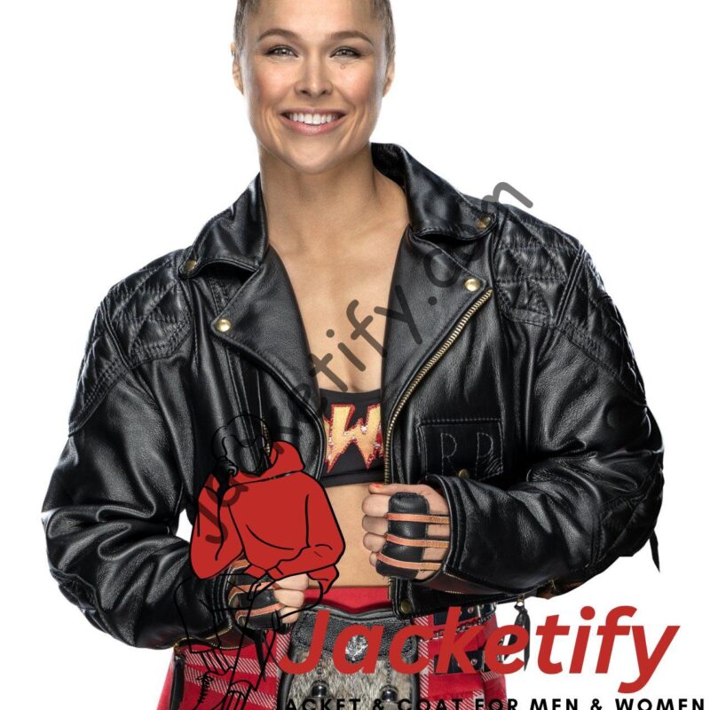 Ronda Rousey Cropped Quilted Leather Jacket
