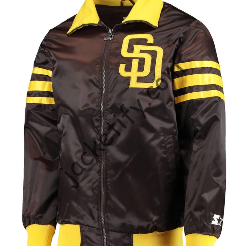 San Diego Padres Brown The Captain II Full-Zip Varsity Jacket