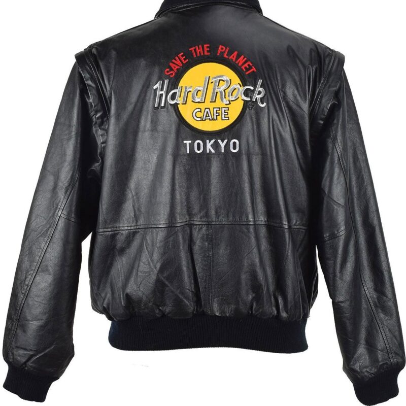 Tokyo Hard Rock Cafe Save The Planet Leather Jacket