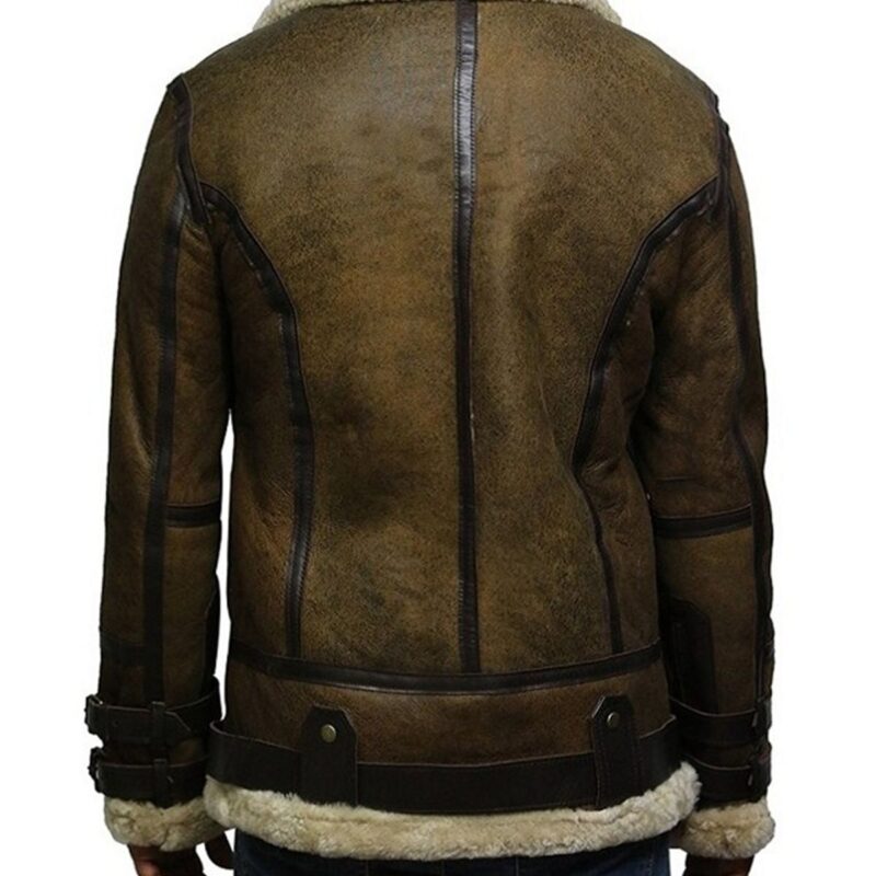 Men’s Waxed Green Bomber Real Leather Jacket