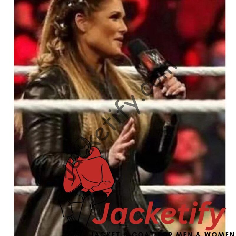 WWE Elizabeth Copeland Peplum Black Leather Jacket