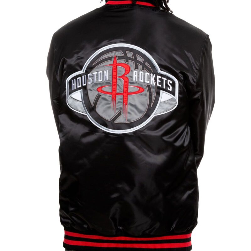 Houston Rockets Black Satin Jacket