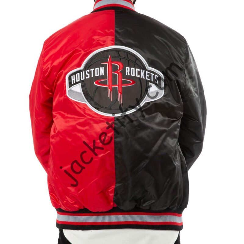 Starter Houston Rockets Red and Black Bomber Jacket