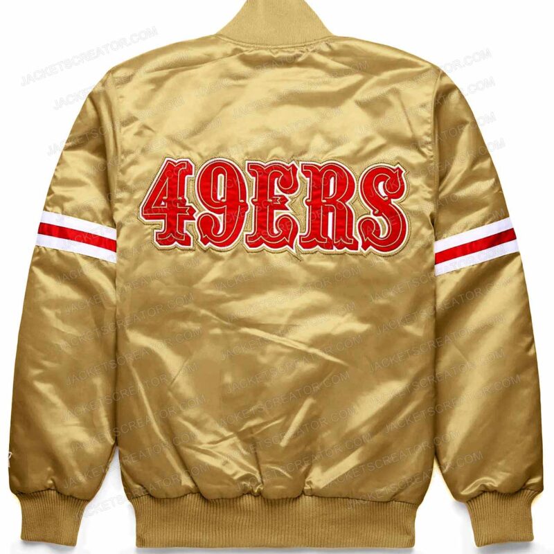 Striped San Francisco 49ers Golden Satin Jacket