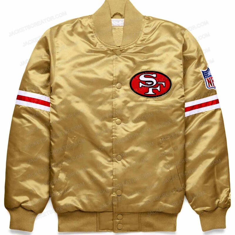 Striped San Francisco 49ers Golden Satin Jacket