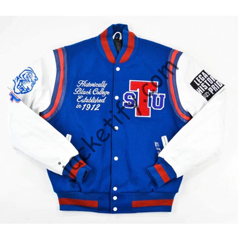 Tennessee State University Motto 2.0 Go Big Blue Letterman Jacket