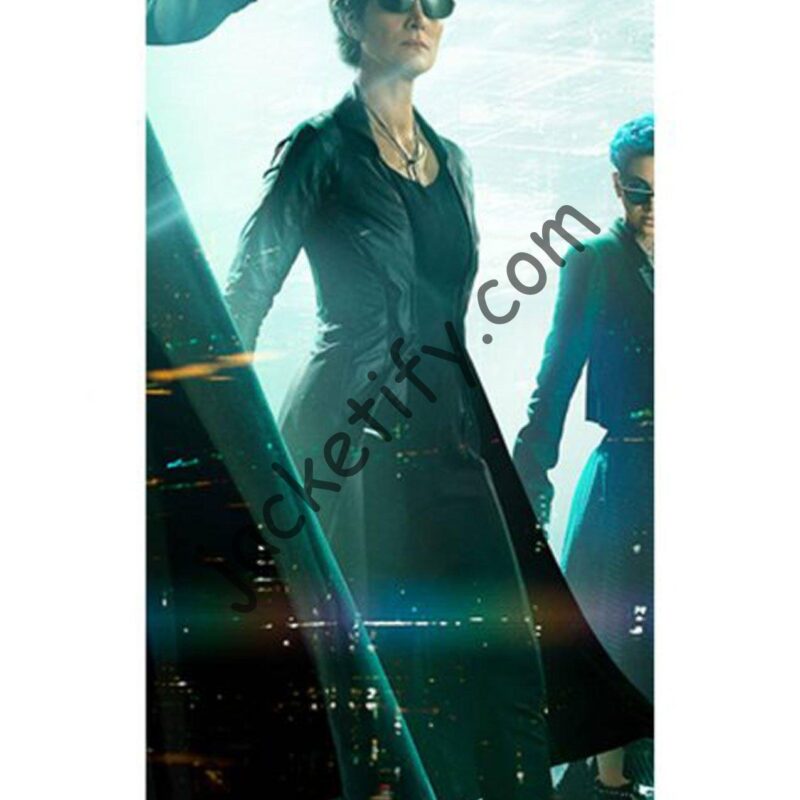 The Matrix Resurrections Carrie-Anne Moss Leather Coat