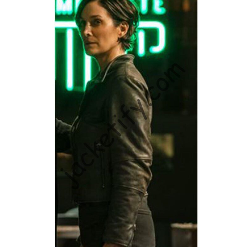 The Matrix Resurrections Carrie-Anne Moss Leather Jacket