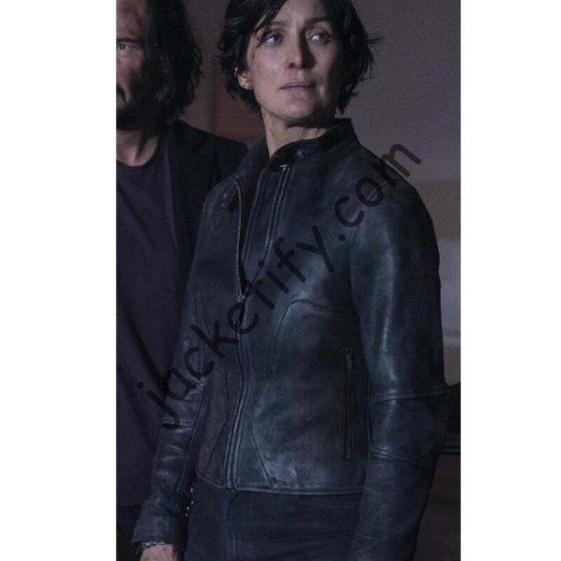 The Matrix Resurrections Carrie-Anne Moss Leather Jacket