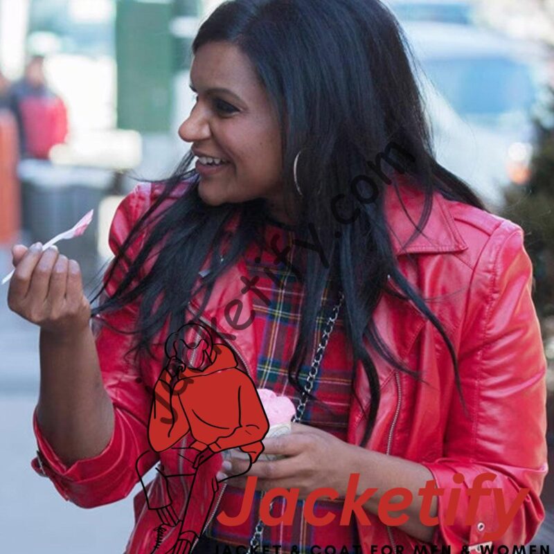 The Mindy Project S02 Mindy Kaling Red Leather Jacket