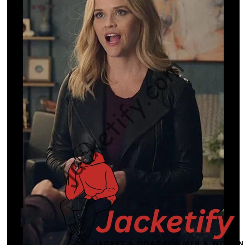 The Morning Show Reese Witherspoon Black Leather Jacket