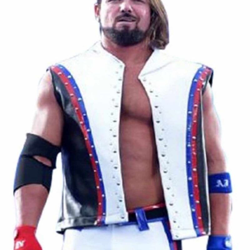 TNA AJ Styles White Leather Vest