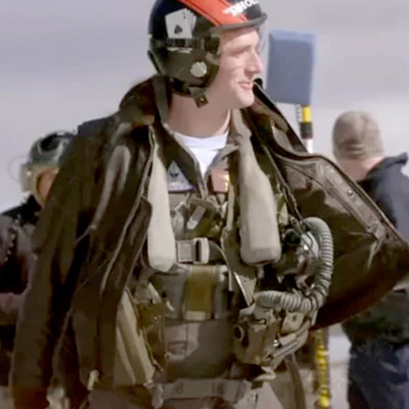 Top Gun Maverick Jon Hamm Flight Leather Jacket
