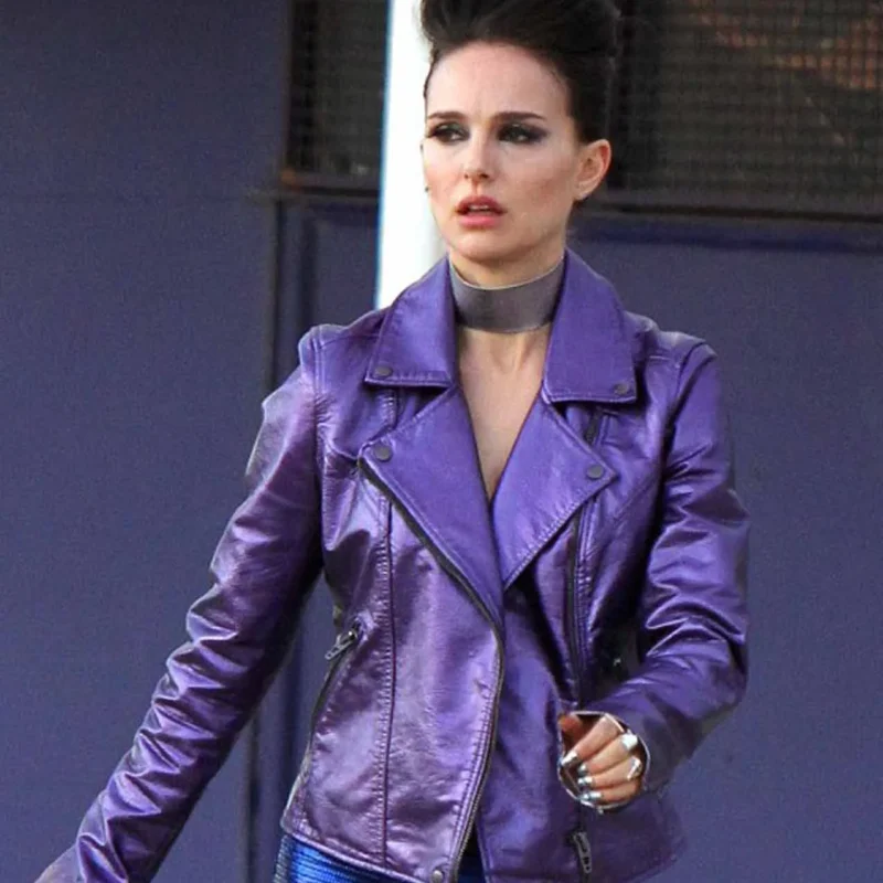 Vox Lux Natalie Portman Purple Leather Jacket