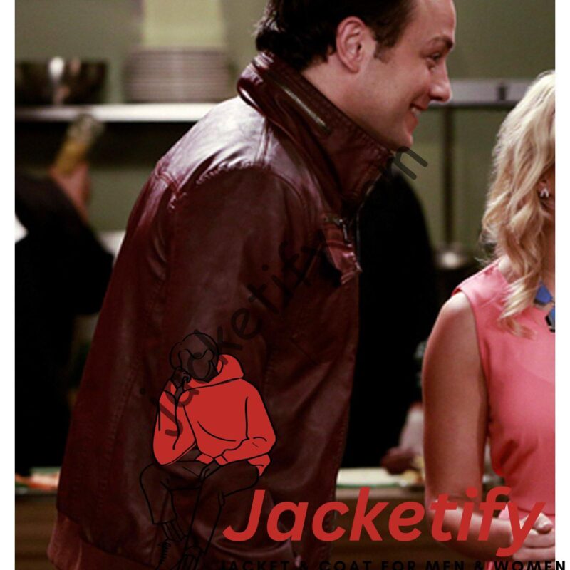 Young & Hungry Jonathan Sadowski Burgundy Leather Jacket