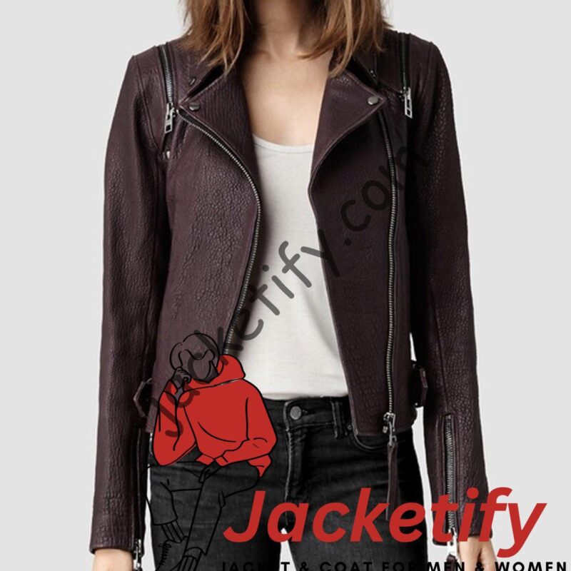 Constantine Angélica Celaya Burgundy Leather Jacket